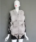 wholesale last design European street style sleeveless sexy fox fur gilet