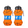 Promotional Foldable Silicone Water Bottle With Basketball Shaped School