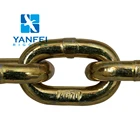 Heavy duty 70 grade iron steel welding chain link 1/4" 3/8" Yellow Chromate tie down binder Transport tow Chain