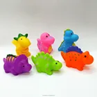 best- selling custom make soft plastic Sound 6 set squeeze dinosaur rubber toys