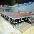 Non-slip Mobile Music Dance Catwalk Stage with Lighting Truss