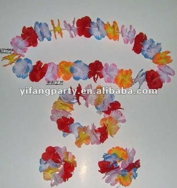 hawaii necklace leis/hawaian garland football fans flower leis