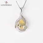 2019 Jewelry newest design water drop yellow CZ custom quantum necklace pendant