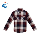 New fashionable oem daily wear casual flannel long sleeve boy plaid shirt