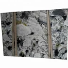 Polished wall decoration ice jade black white marble with green veins