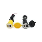 Universal Yellow Auto Cars Motorcycles USB Socket With Rocker Switch