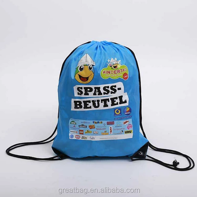 custom promotional cram school backpack kids cute drawstring bag