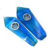 Wholesale Small Blue Glass Quartz Crystal Cigarette Holder Glass Smoking Pipe