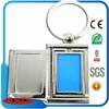 Promotional rectangle metal photo frame keychain holder with magnet