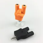 Fancy design soft PVC 3.5mm audio mic splitter headphone adapter