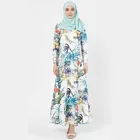 Custom Fashion Floral Dress Long Sleeve Muslim Jubah New Model Abaya In Dubai