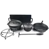 High Quality Outdoor Camping Cooking Set 7 pieces Heavy Duty Cast Iron Cookware Set