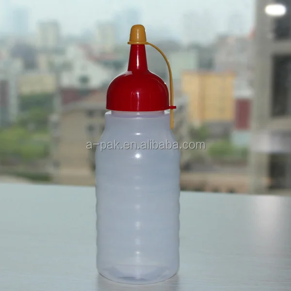 250ml 500ml ketchup pe bottle with nozzle cap