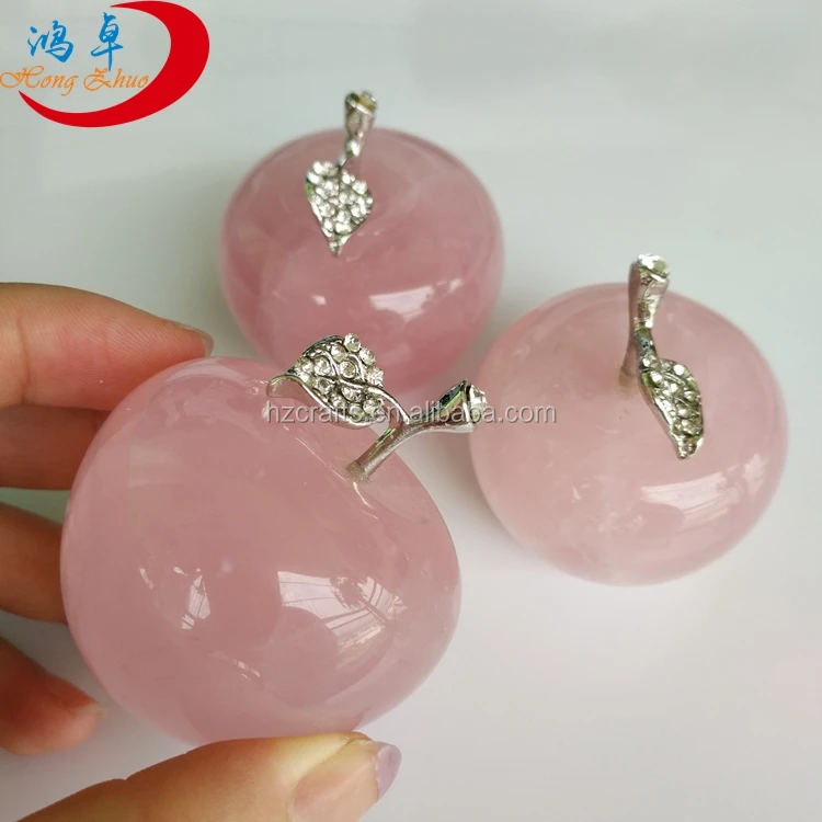 material rose quartz crystal apple size 20-50mm color natural