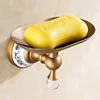 European Style Wall Mounted Drill Installation Antique Brass Bathroom Soap Dish