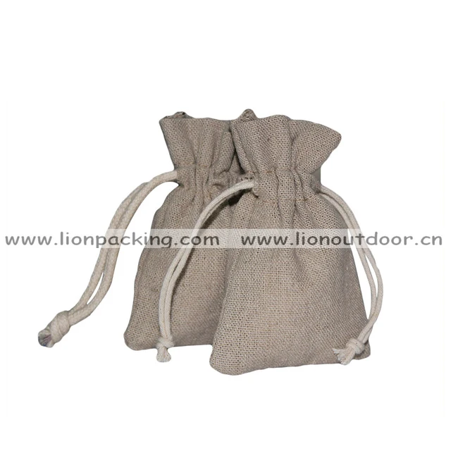custom size linen bag drawstring promotional gift pouch