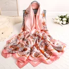 Wholesale 2019 latest soie 100% silk scarves high quality spring summer luxury floral print women foulard de soie turque