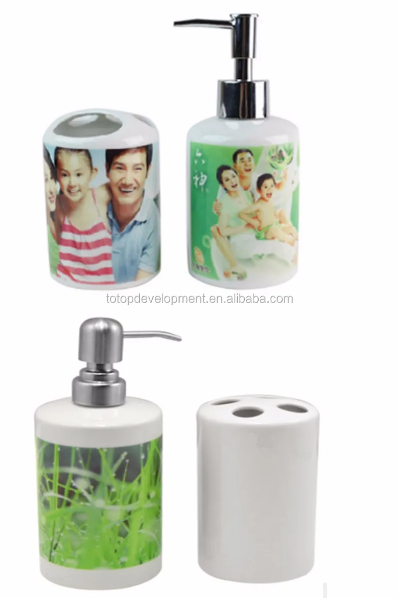 Hotel Bathroom Accessories customize logo sublimation blank ceramic home /hotel /bathroom Hotel Bathroom Accessories customize logo sublimation blank ceramic home /hotel /bathroom