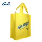 Yellow color eco friendly logo printed foldable bag