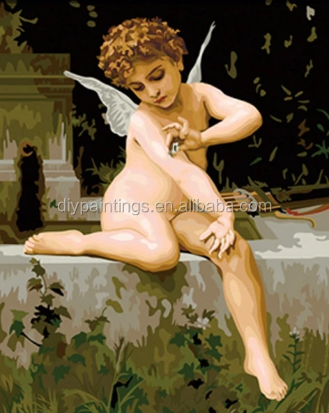 2015 Famosos do vintage arte da parede decoração pintura a óleo nu anjos