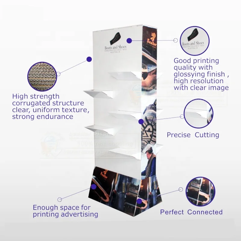 Customize Shoes Floor Display, Paper Display For Shoes