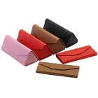 Portable Colorful Fashion Folding PU Leather Sunglasses Pouch Box Case