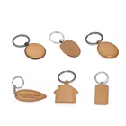 Hot selling plain wooden carving key chain custom logo souvenir natural wood keychain