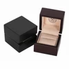 Custom Logo Luxury Gift Display Wedding Jewelry Packaging Velvet Wood Ring Box