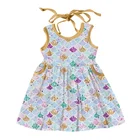 2019 Hot sell baby girls clothes mermaid Print children's dress sleeveless girl dress
