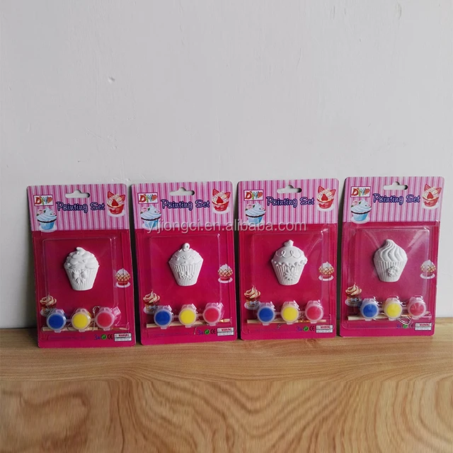 cake shape craft plaster magnets paint set for kids diy
