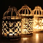 Birdcage Decorative Candle Holder European White Decorative Metal Crafts Birdcage Lantern Candle Holder