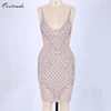 New style strappy foil printing plus size women formal party evening dress