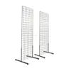 Metal floor stand gridwall panel display racks with T-base