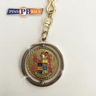 Wholesale promotional gift custom logo design keychain metal two sides keychain gold plating 3D NO MOQ 1.75inch