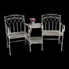 Wrought Iron Antirust Unique Design Outdoor Patio Two Seat Table Working Garden Bench With Two Chair And One Table