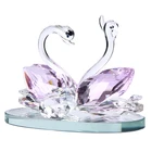 new unique lovely crystal swan figurines craft products for ornaments and wedding favors gifts