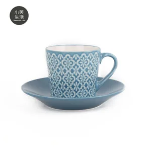 printing fine coffee cup saucer set / antique design ceramic