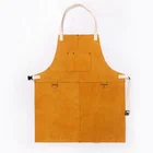 Custom Heavy Duty Flame Resistant & Heat Resistant leather welding work apron for men