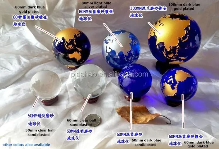 world map sandblasted decorative k9 crystal snow