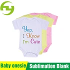 New Born short sleeve Baby boys Clothing custom Baby girls clothes White sublimation printing blank Baby romper onesie