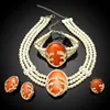 semi-precious stone jewellery/ glass pearl jewelry set/ dubai 1 gram gold jewelry