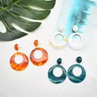XUS Explosion models ladies earrings acetate sheet acrylic simple oval geometric earrings