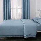 american style sky blue living room organic cotton bed fitted sheet bedsheet