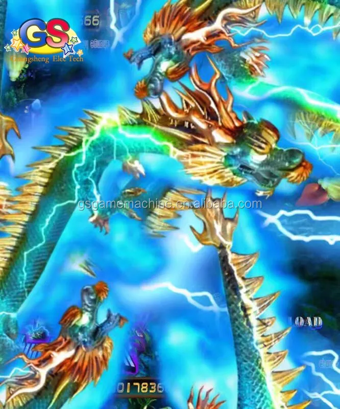 Gráfica de alta Jogo de Slot Casino Tiro Peixe 3D Ocean King 2 Dragão Azul de Pesca Máquina de Arcade Prêmio Multiplicador