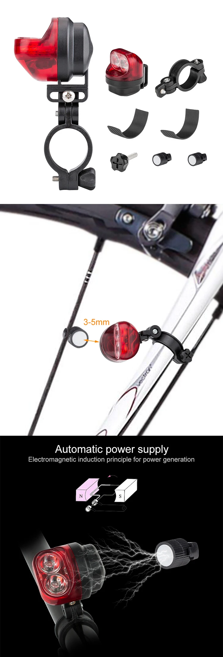 Bicycle dynamo light set