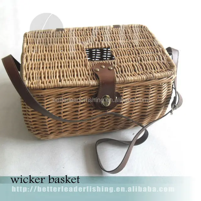 wholesale woven wicker fishing creel basket