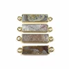 Fashion Jewellery Bracelets Making Agate Gemstone Bar Connector With 24K Gold Electorplated