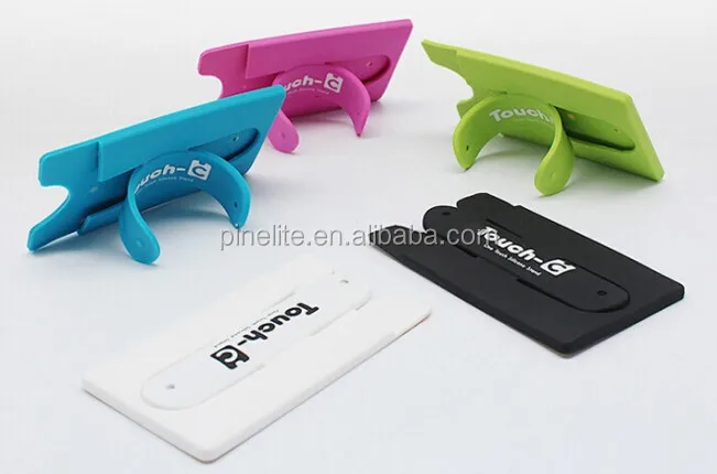 3M sticker silicone mobile phone card pocket with stand holder
