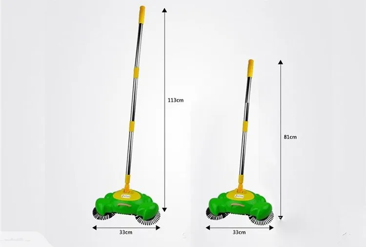 360 degree Rotation Swirl Dustpan Broom Hand Propelled Floor Sweeper
