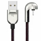 U-shaped Zinc Alloy 180 Degree Right Angle Phone Game Charger Cable 2.1A Fast Micro Usb Charging Data Cable For Iphone